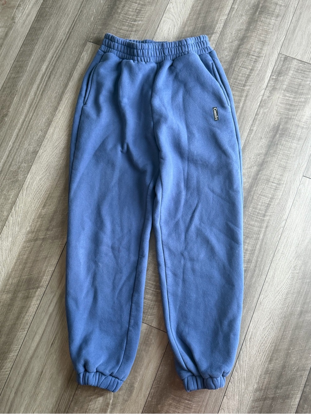 Comfrt Unisex Pacific Blue Fleece Standard Jogger Sweatpants Size S Pull-On